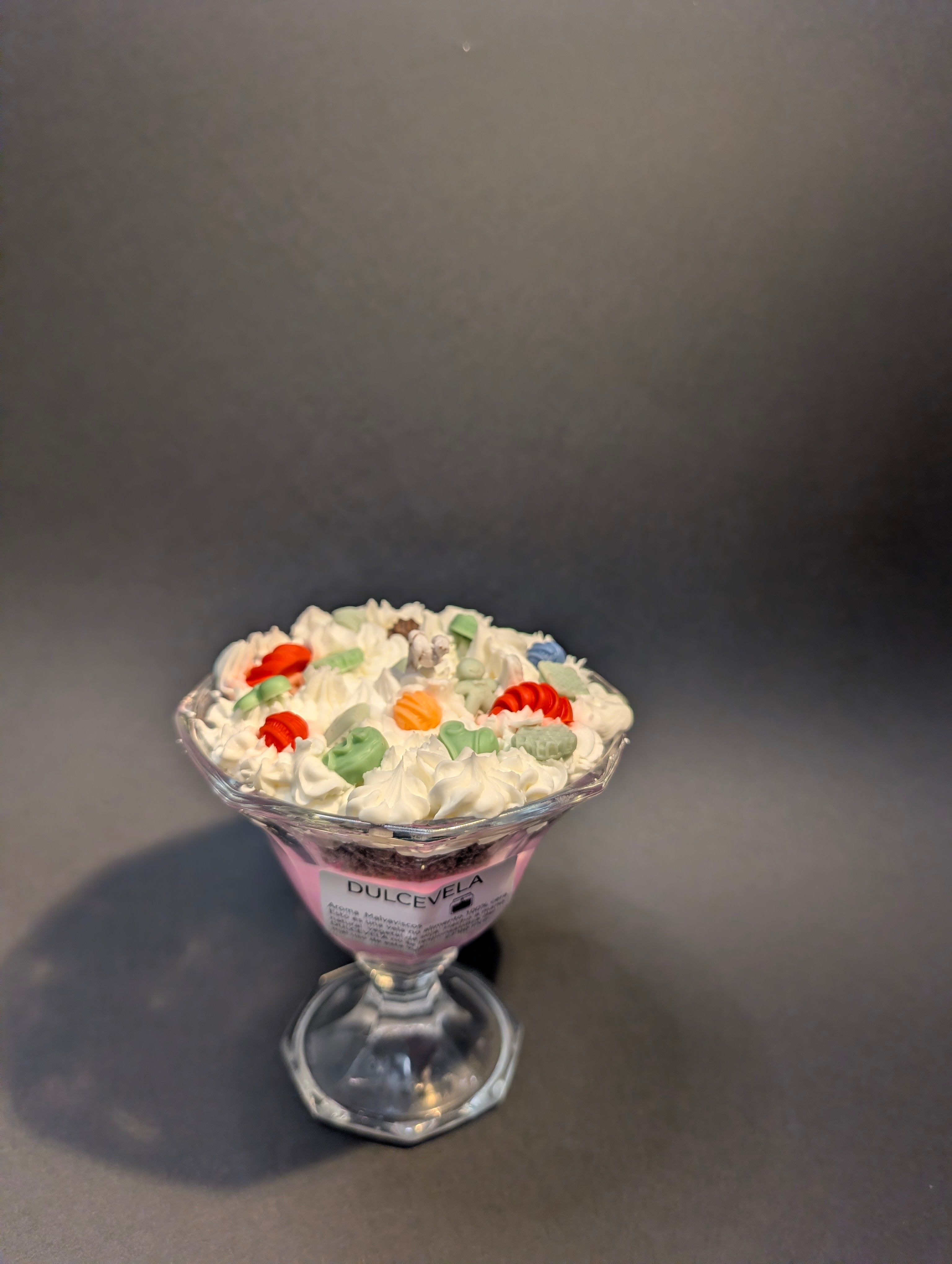 Vela decorativa postre en copa