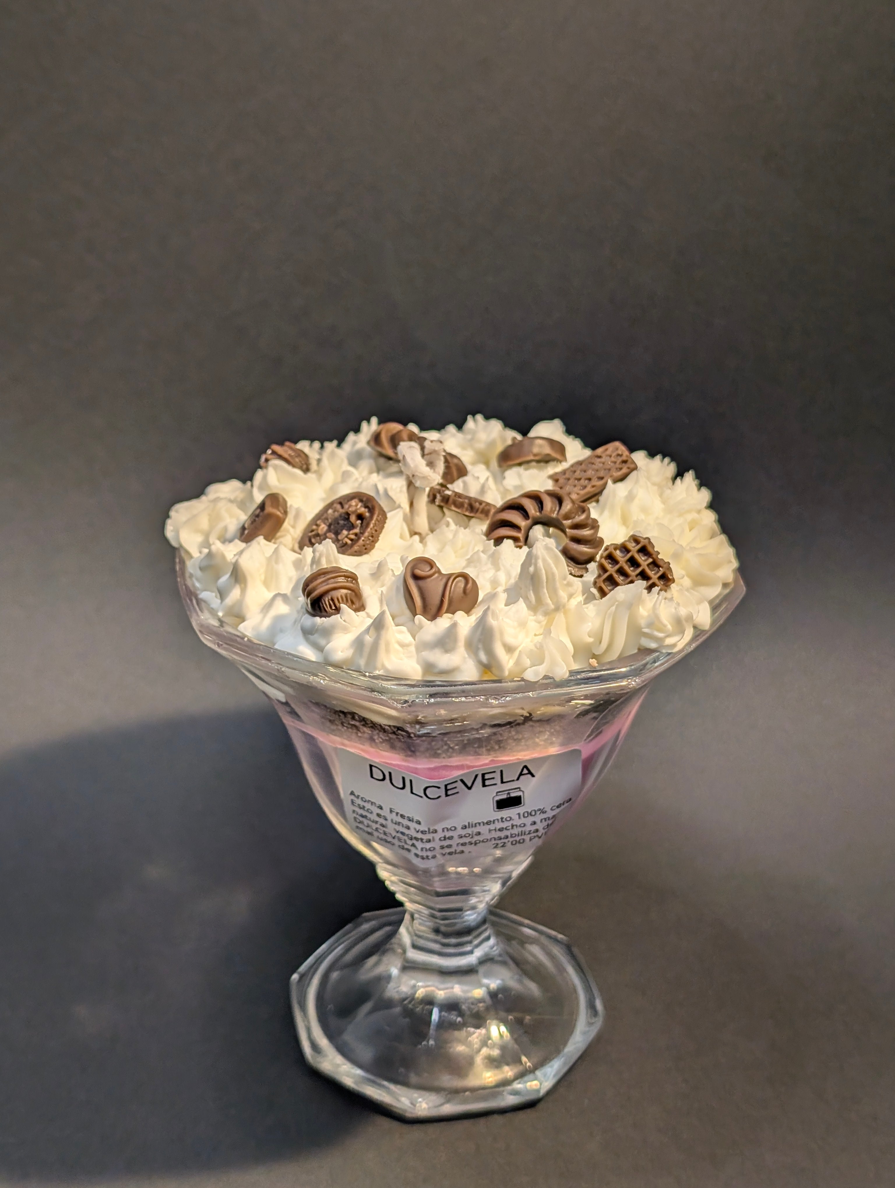 Vela decorativa postre en copa