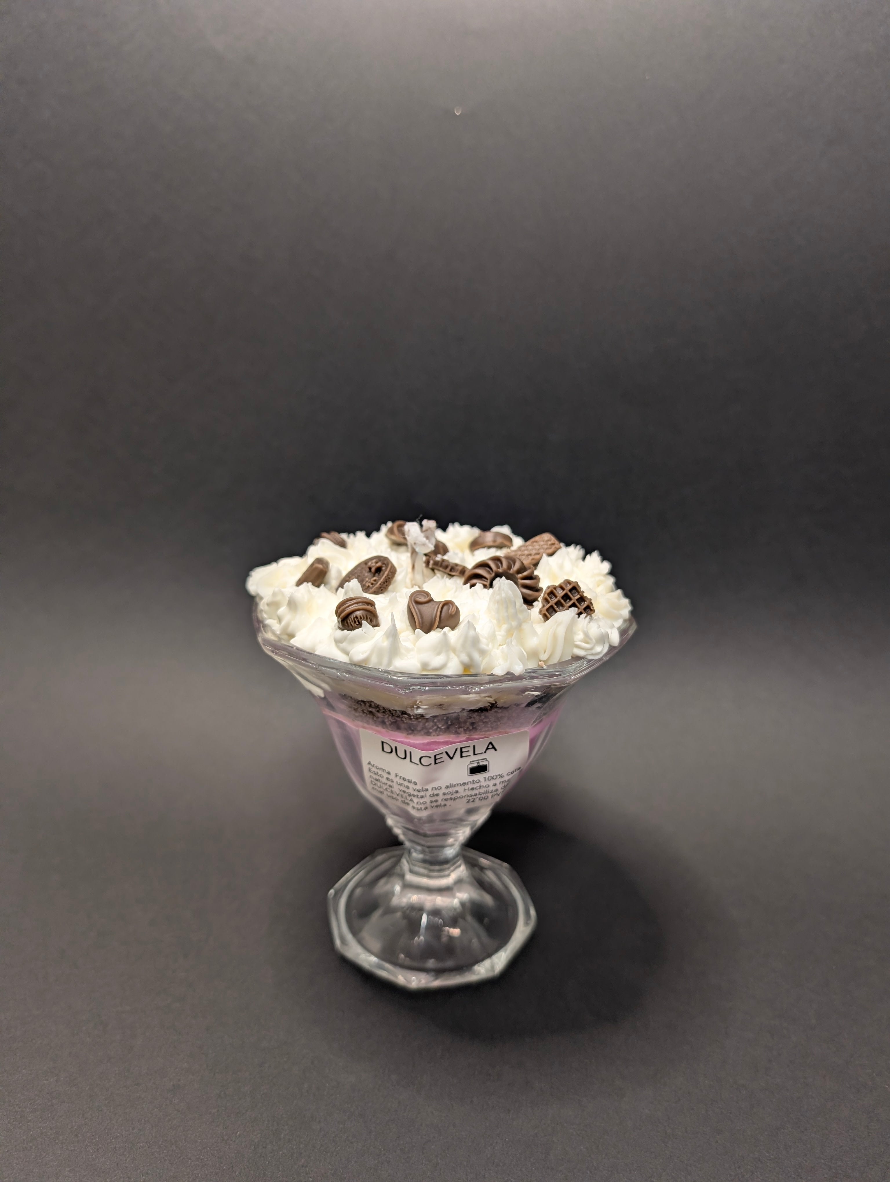 Vela decorativa postre en copa